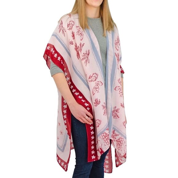 HOST PICK!!🦊🍀🌏🌻 Save the Ocean -Star Fish Kimono Swim Cover -Sustainable,NEW - Picture 2 of 8